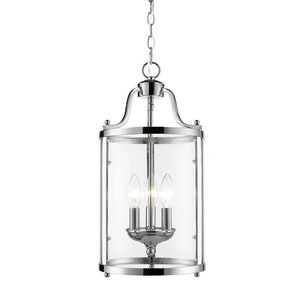 Golden Lighting-1157-3P CH-Payton - 3 Light Pendant in Traditional style - 19.5 Inches high by 9 Inches wide Chrome  Chrome Finish with Clear Glass